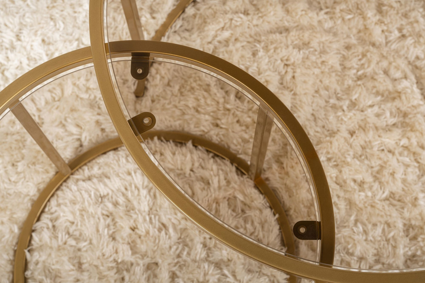Aurum Soffbord set – 60/42 cm - Guldfärg, Brons