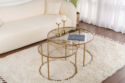 Aurum Soffbord set – 80/60 cm - Guldfärg, Brons