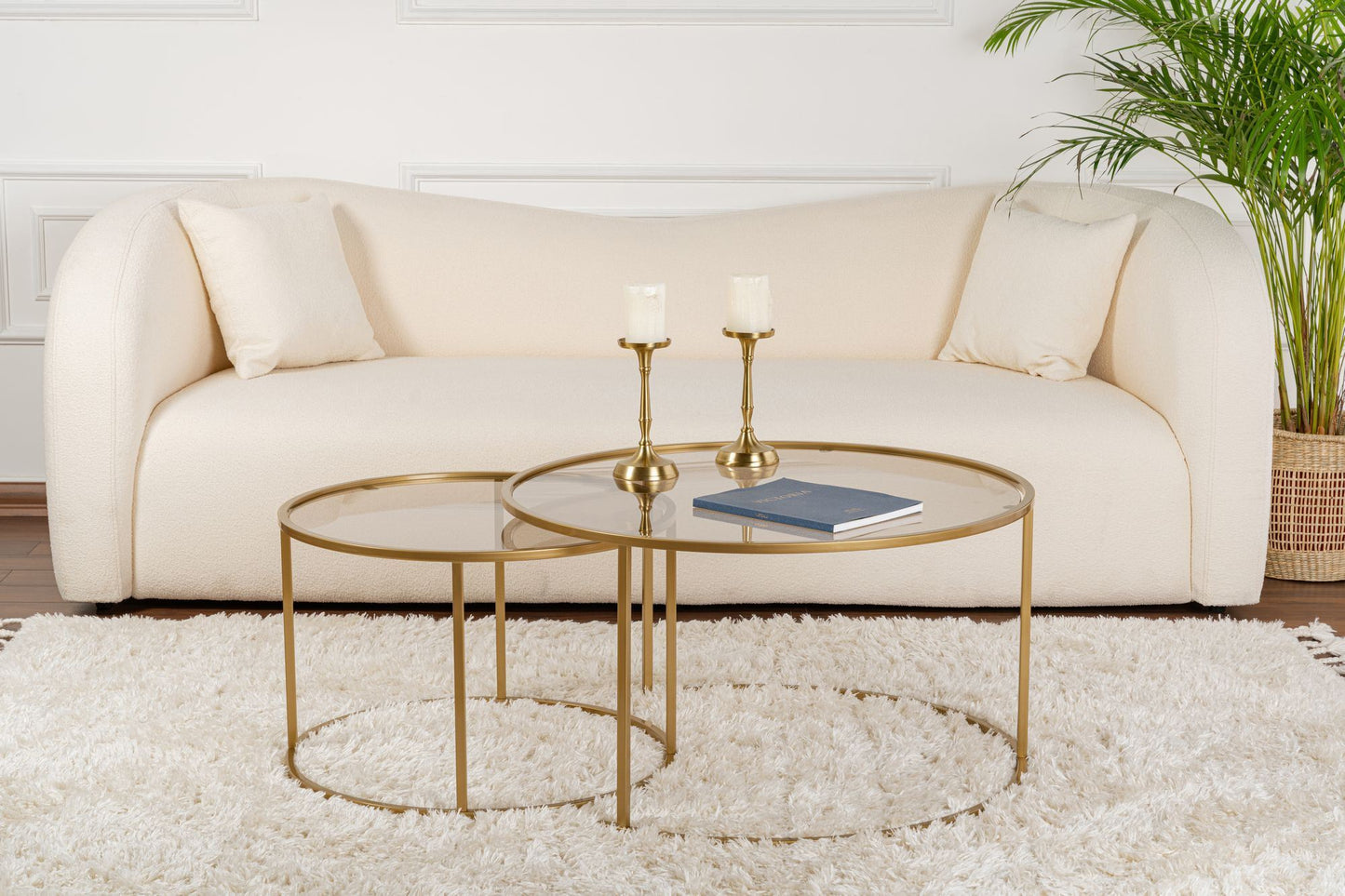Aurum Soffbord set – 80/60 cm - Guldfärg, Brons