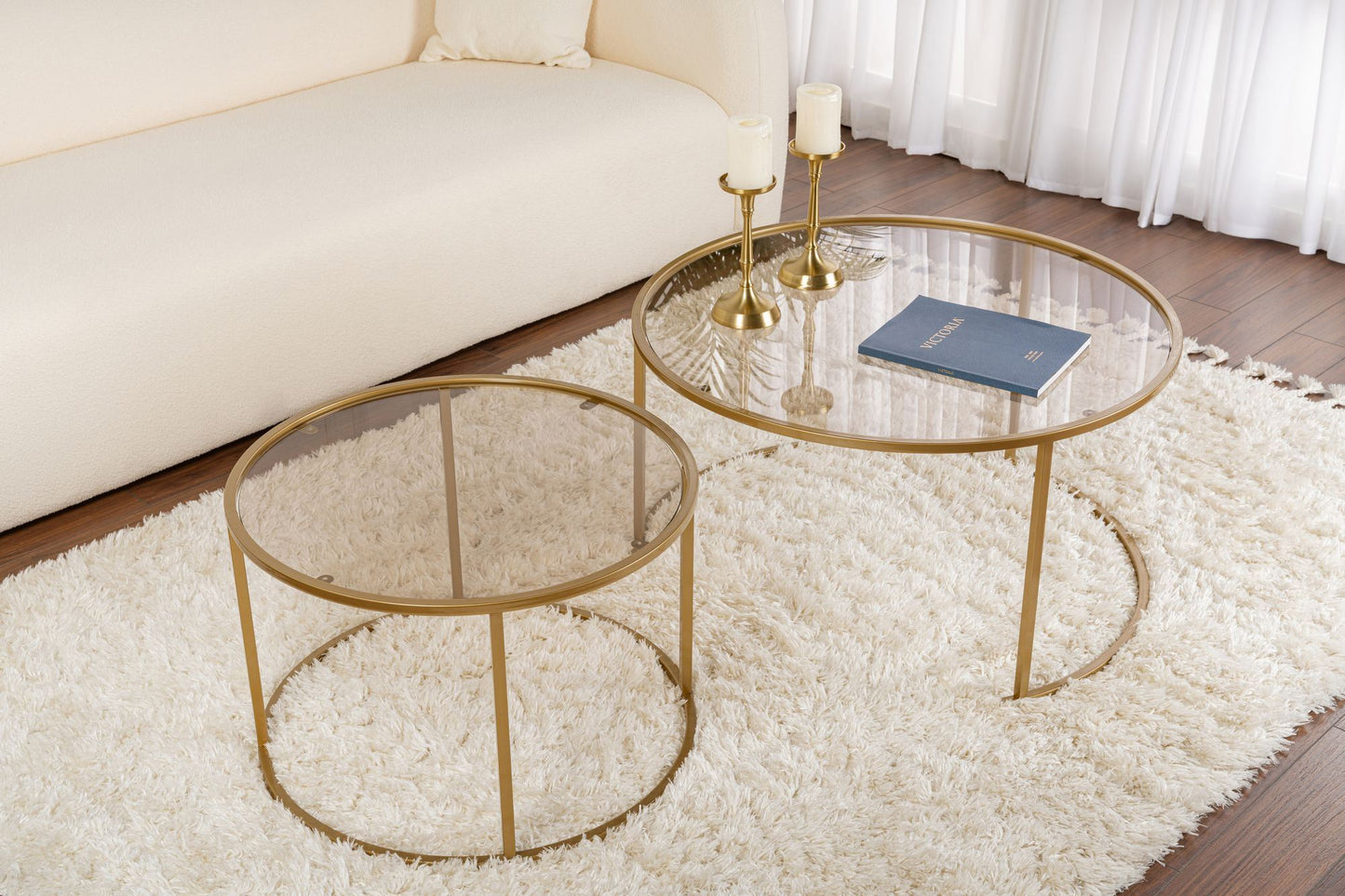 Aurum Soffbord set – 80/60 cm - Guldfärg, Brons