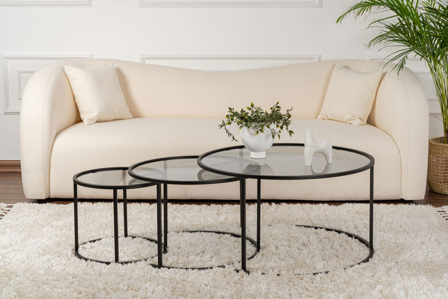 Aurum Soffbord set – 80/60/42 cm – Svart/Grå