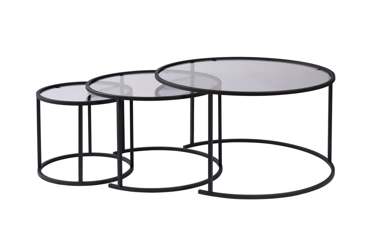 Aurum Soffbord set – 80/60/42 cm – Svart/Grå