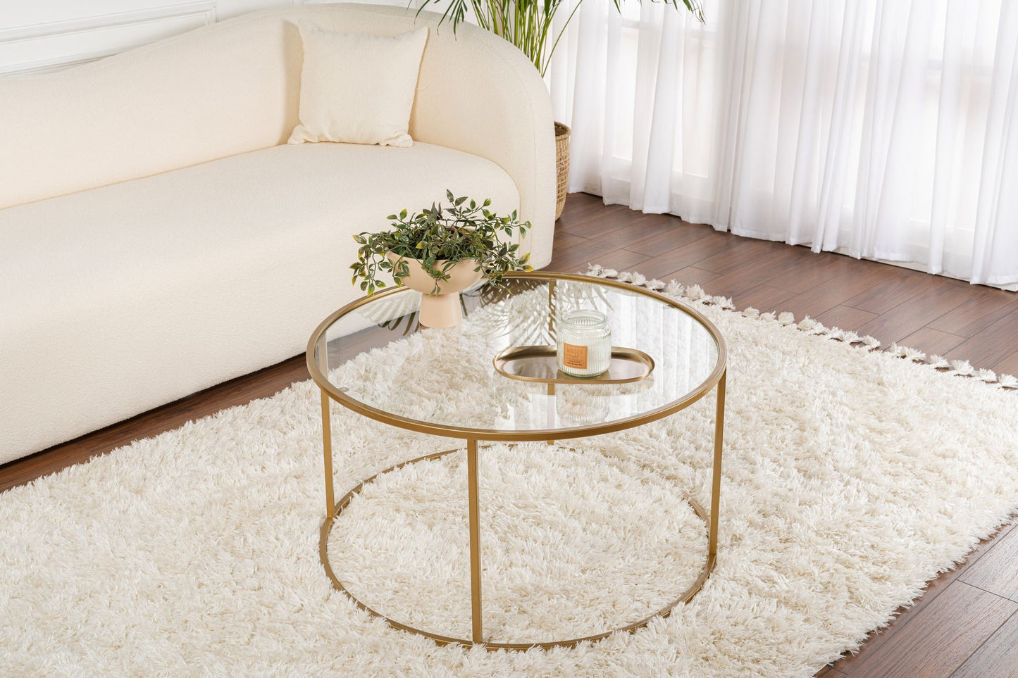 Aurum Soffbord 80 cm - Gold, Transparent