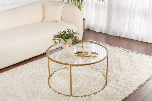 Aurum Soffbord 80 cm - Gold, Transparent