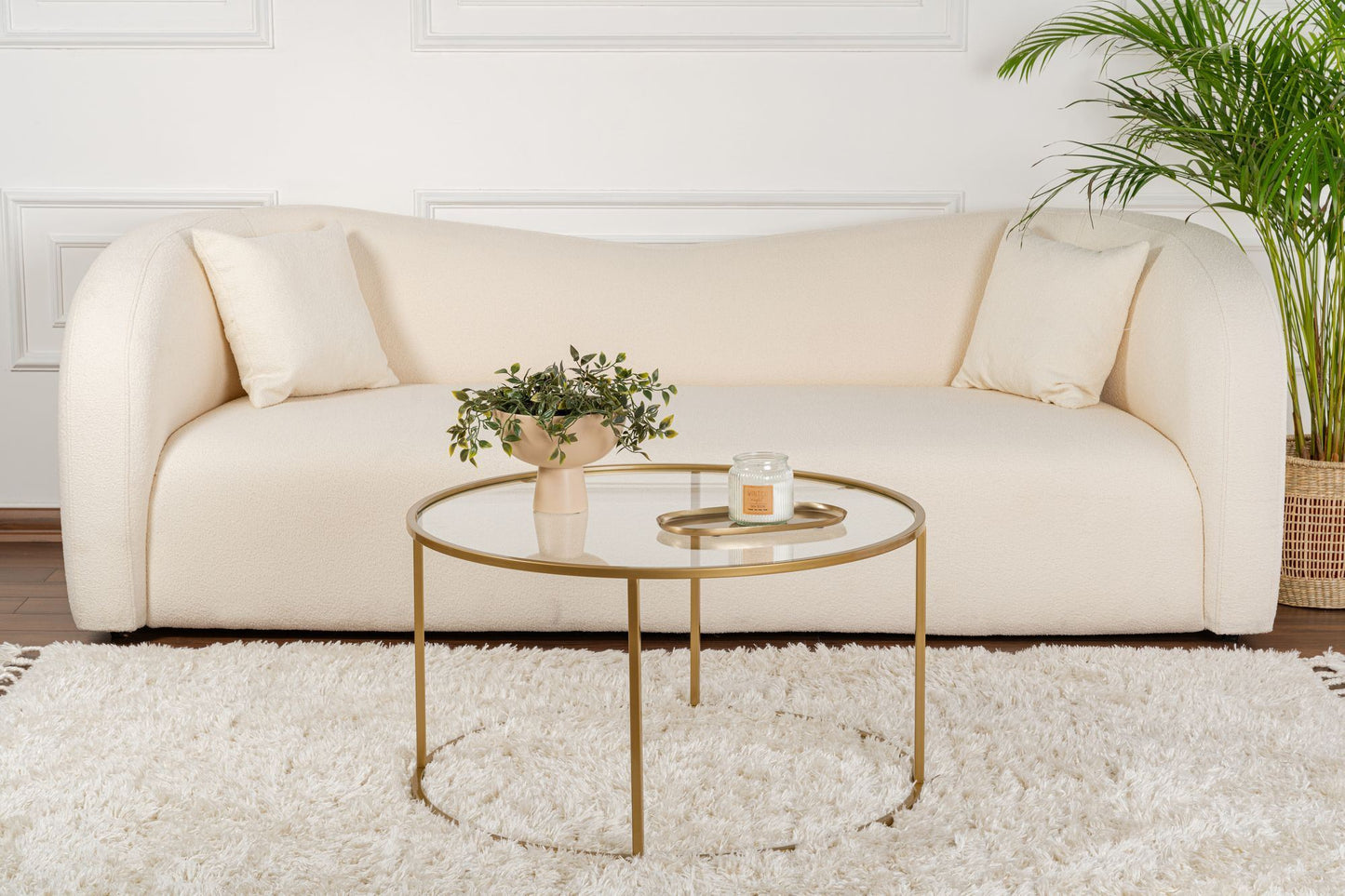 Aurum Soffbord 80 cm - Gold, Transparent