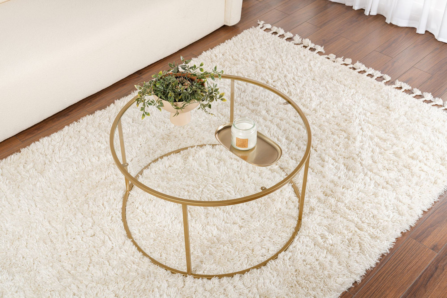 Aurum Soffbord 80 cm - Gold, Transparent
