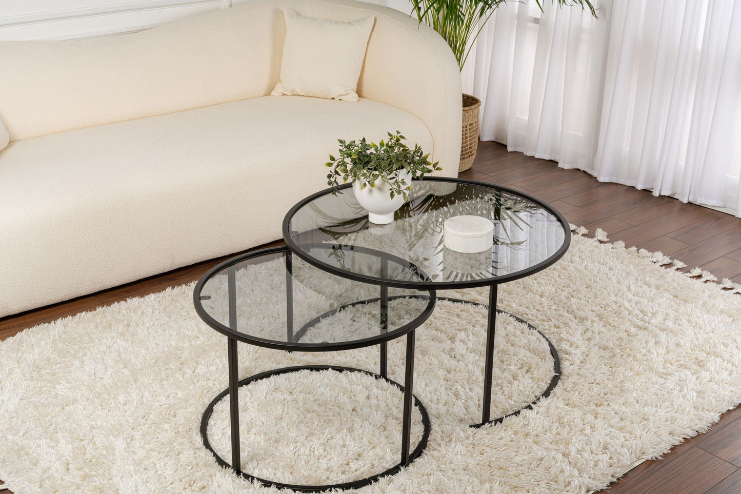 Aurum Soffbord set – 80/60 cm - Svart, Grå