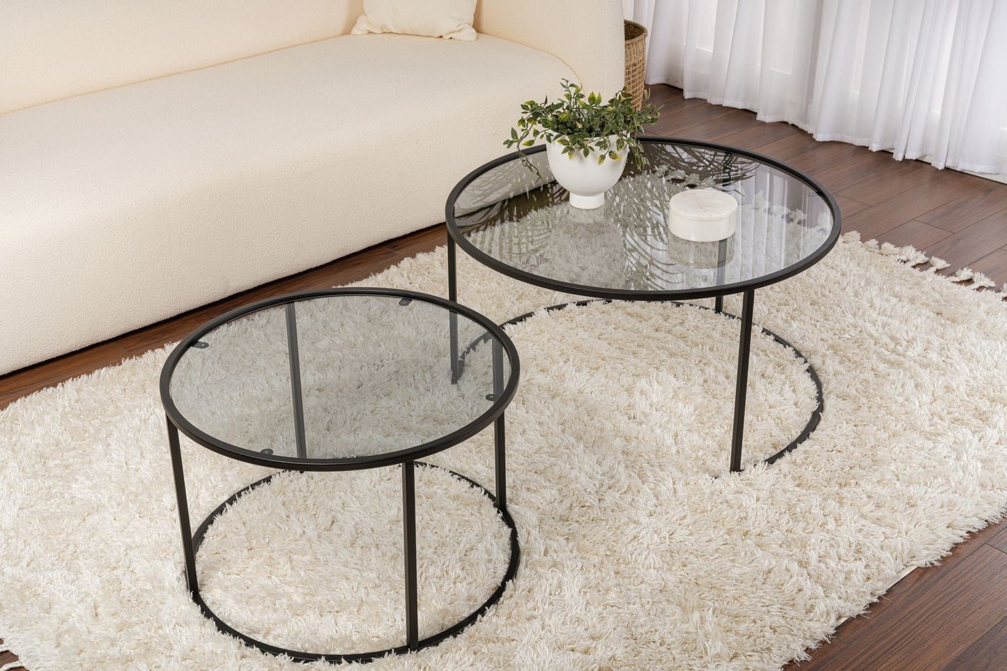 Aurum Soffbord set – 80/60 cm - Svart, Grå