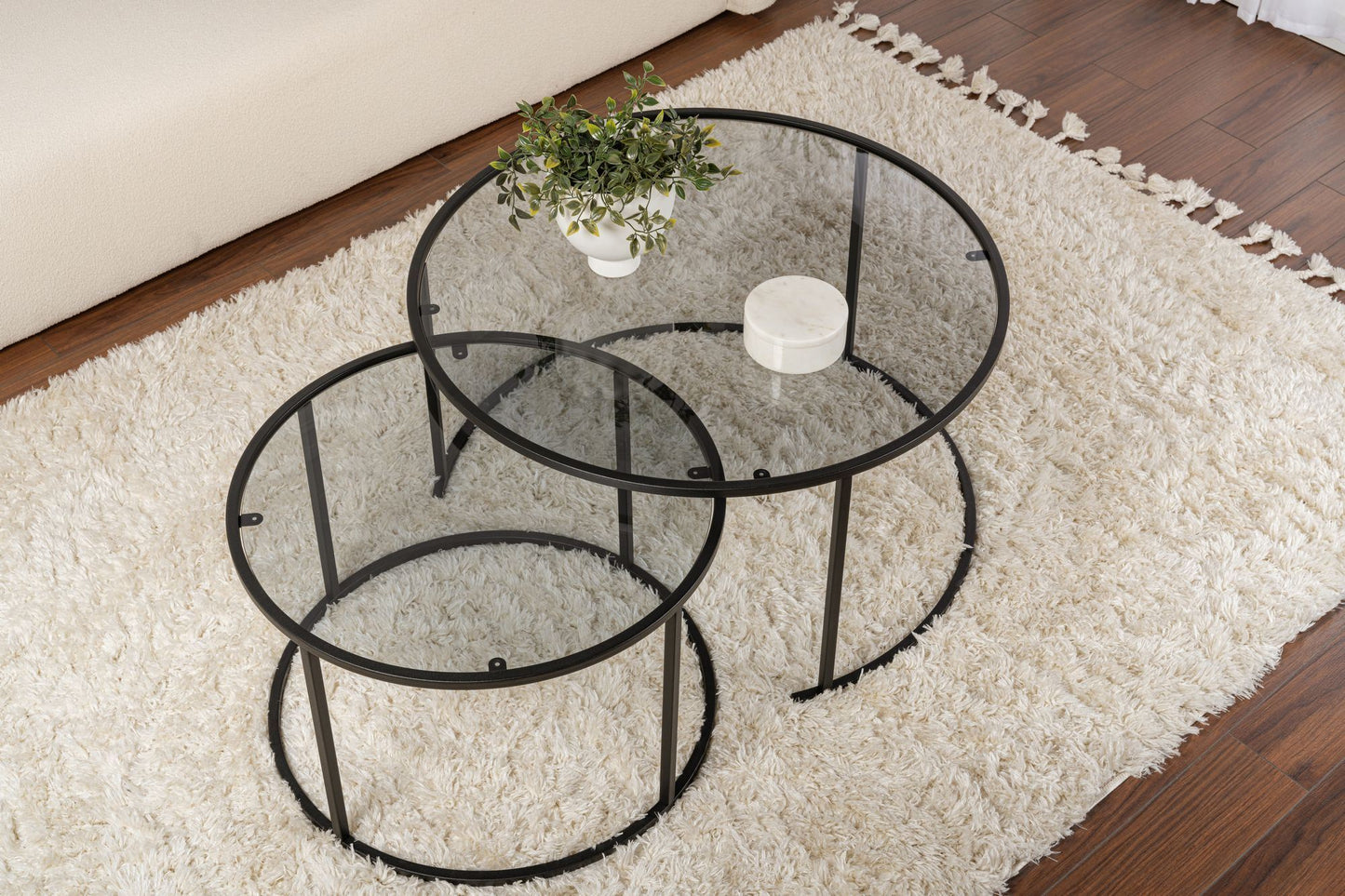 Aurum Soffbord set – 80/60 cm - Svart, Grå
