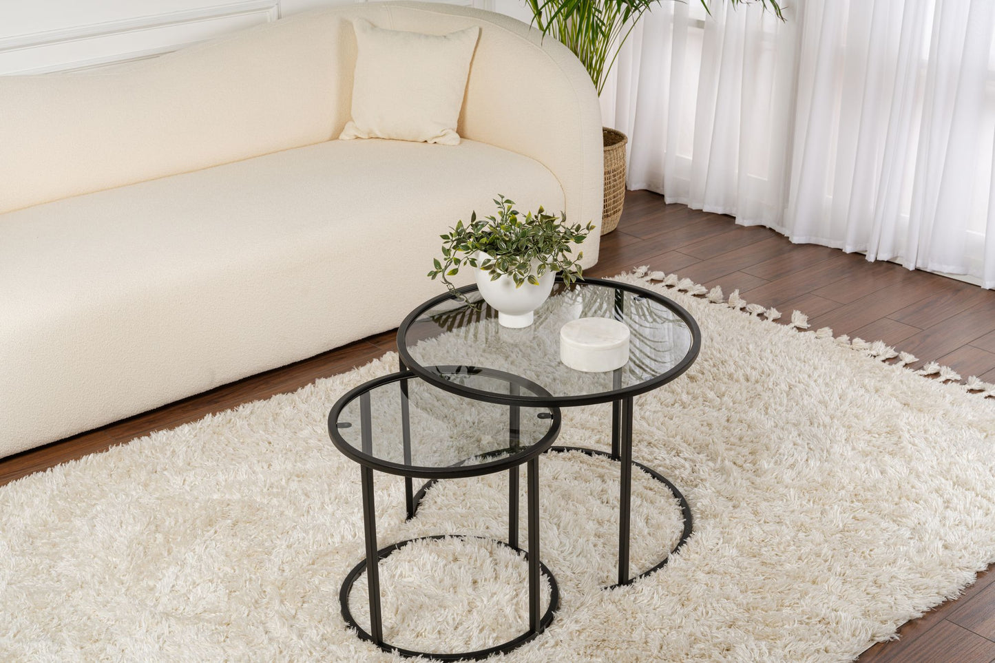 Aurum Soffbord set – 60/42 cm - Svart/Grå