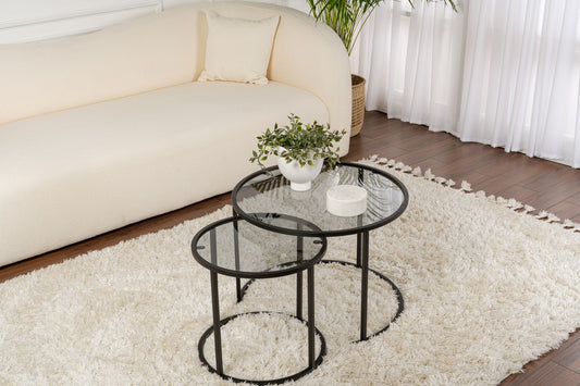 Aurum Soffbord set – 60/42 cm - Svart/Grå