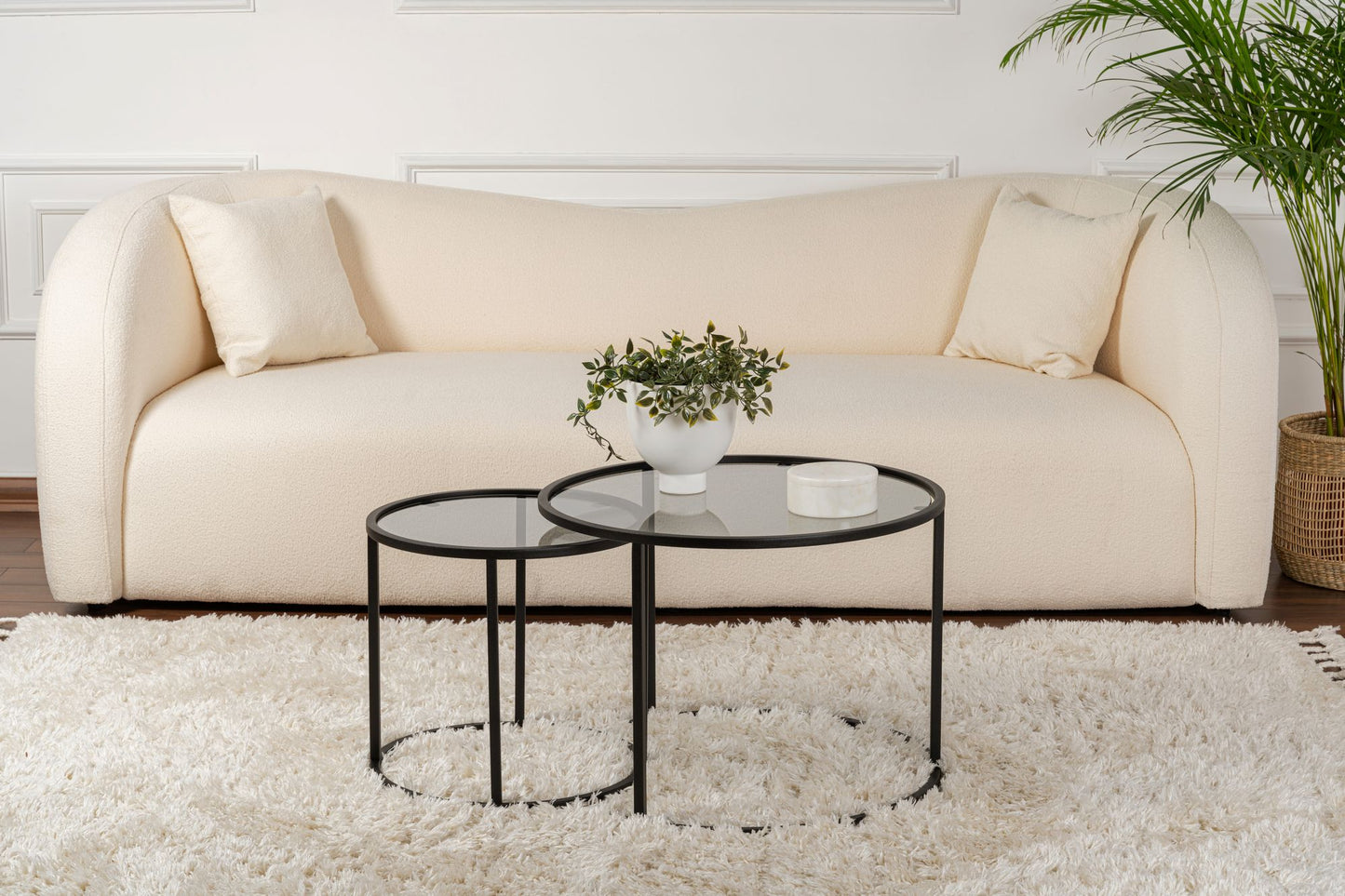 Aurum Soffbord set – 60/42 cm - Svart/Grå
