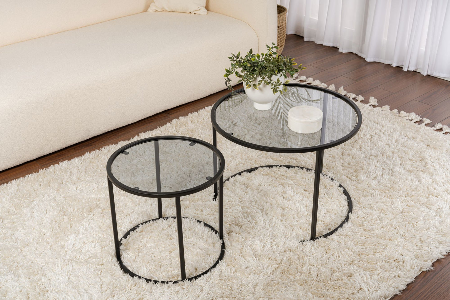 Aurum Soffbord set – 60/42 cm - Svart/Grå