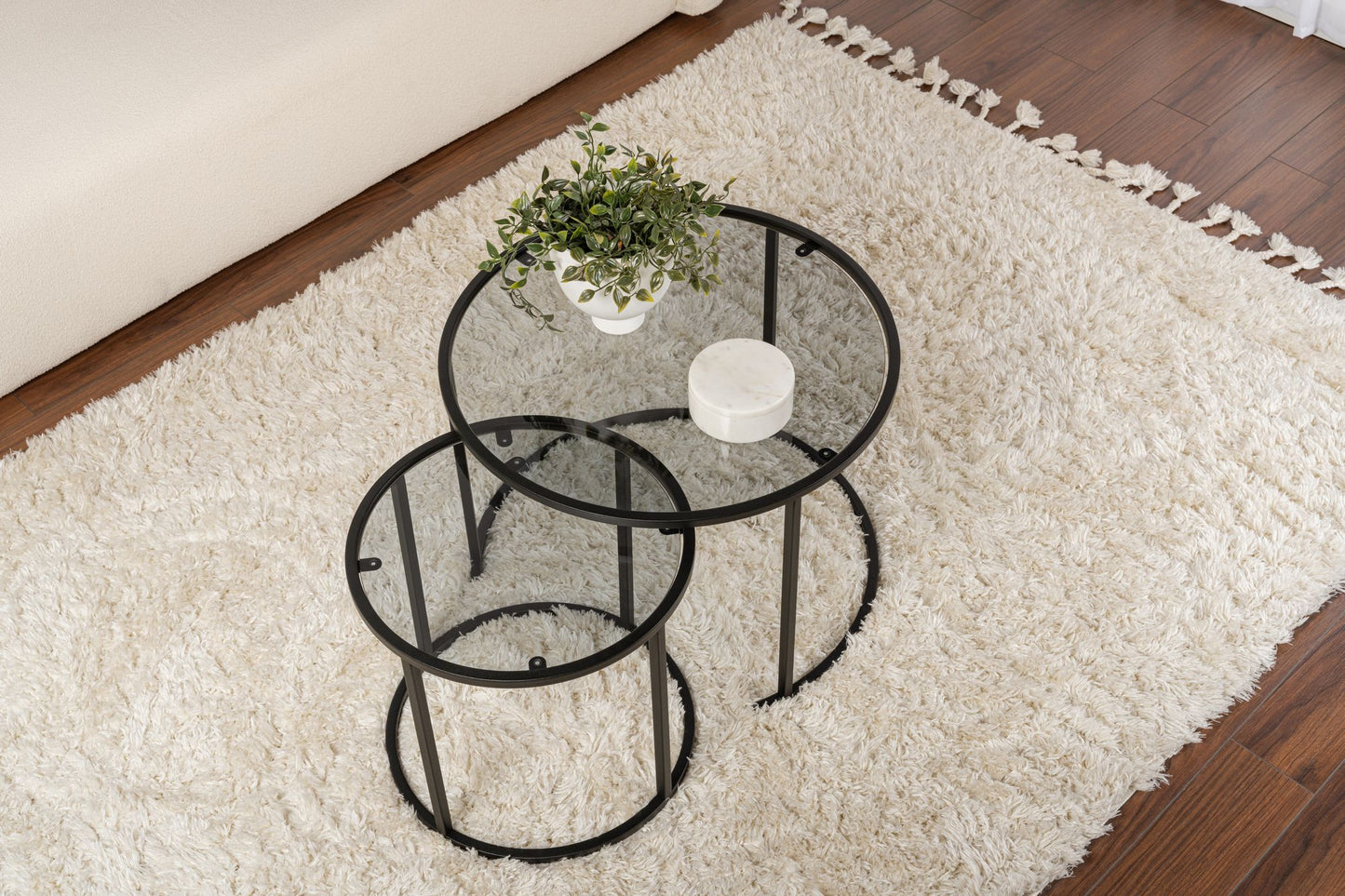 Aurum Soffbord set – 60/42 cm - Svart/Grå