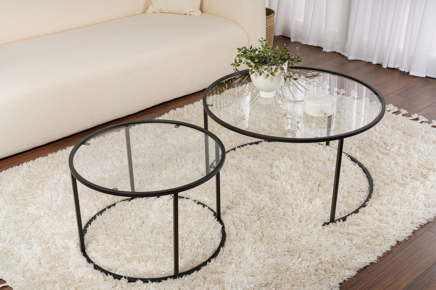 Aurum Soffbord set – 80/60 cm - Svart, Transparent