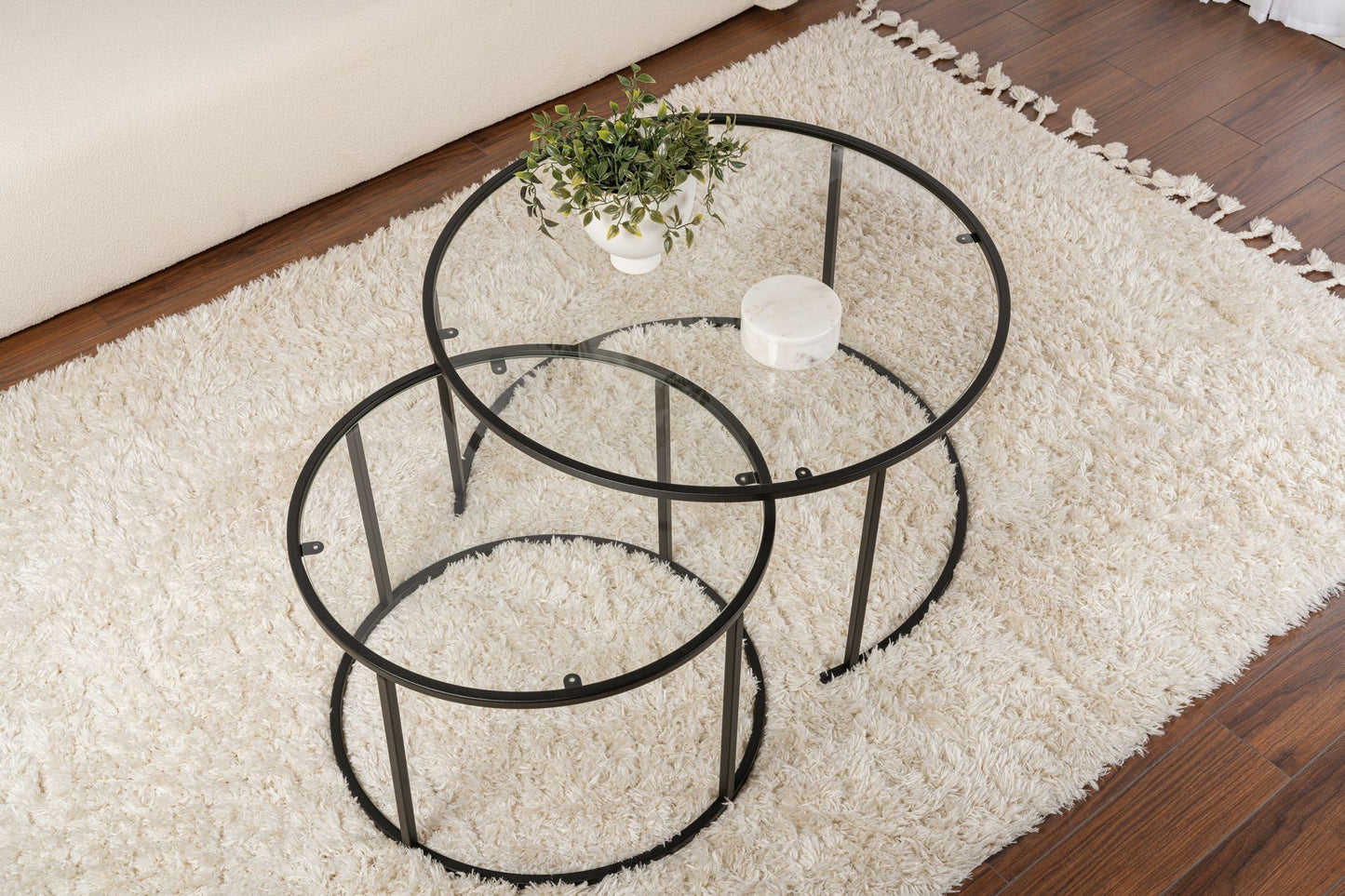 Aurum Soffbord set – 80/60 cm - Svart, Transparent