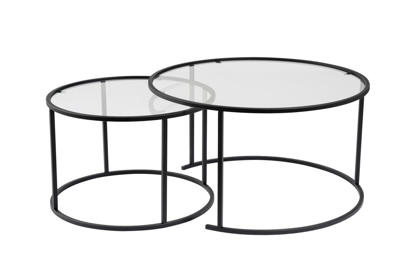 Aurum Soffbord set – 80/60 cm - Svart, Transparent