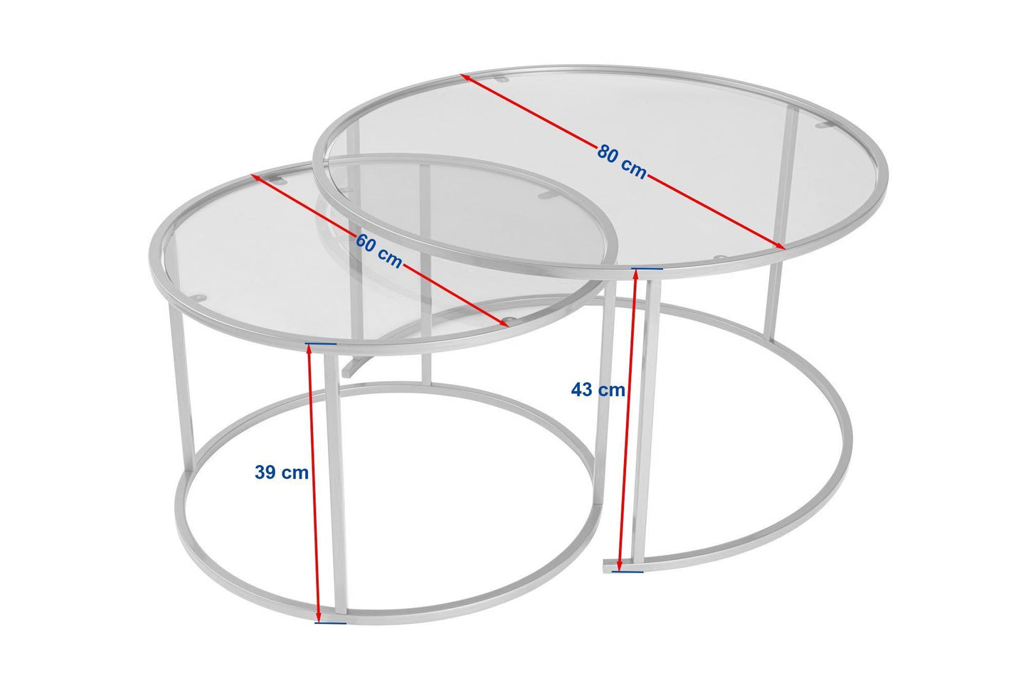 Aurum Soffbord set – 80/60 cm - Svart, Transparent