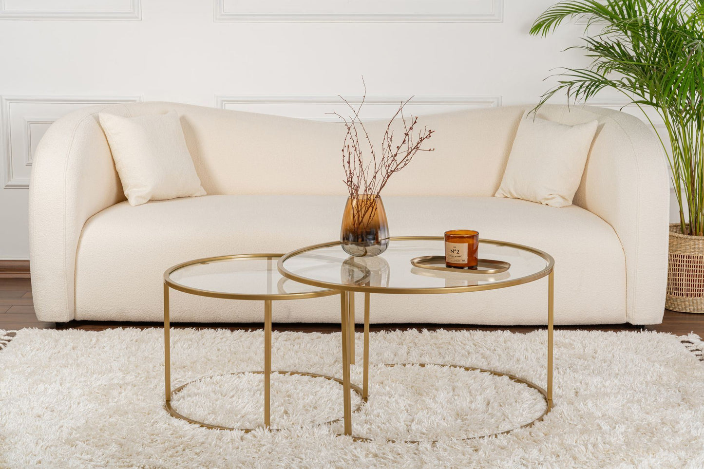 Aurum Soffbord set – 80/60 cm - Guldfärg/Transparent