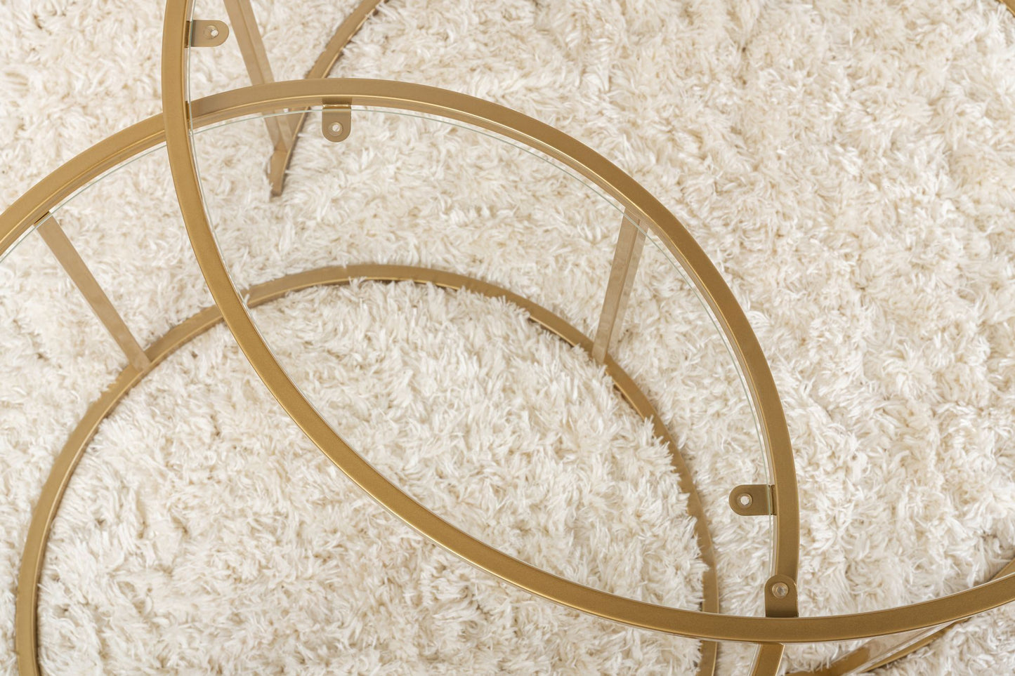 Aurum Soffbord set – 80/60 cm - Guldfärg/Transparent