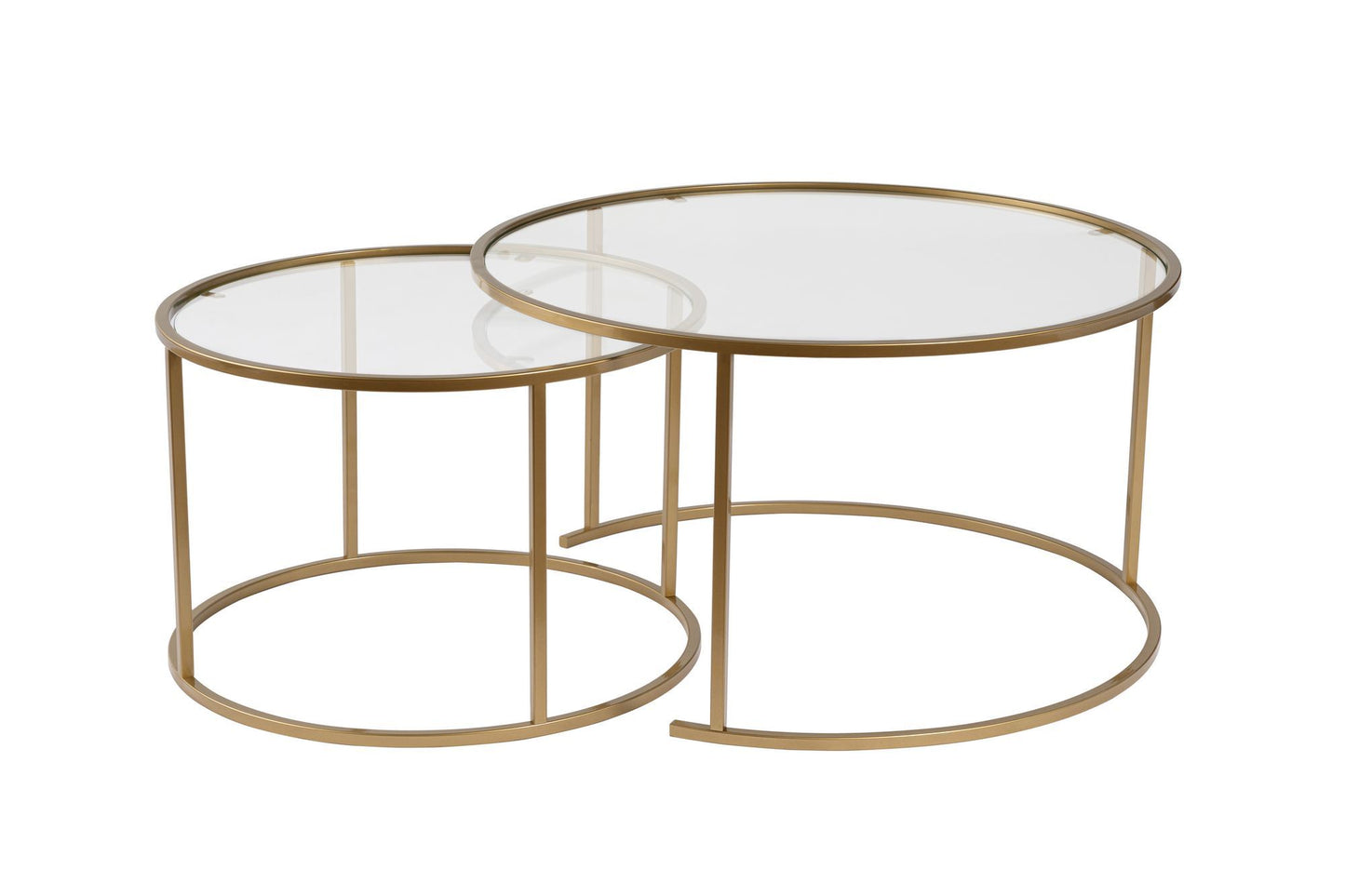 Aurum Soffbord set – 80/60 cm - Guldfärg/Transparent