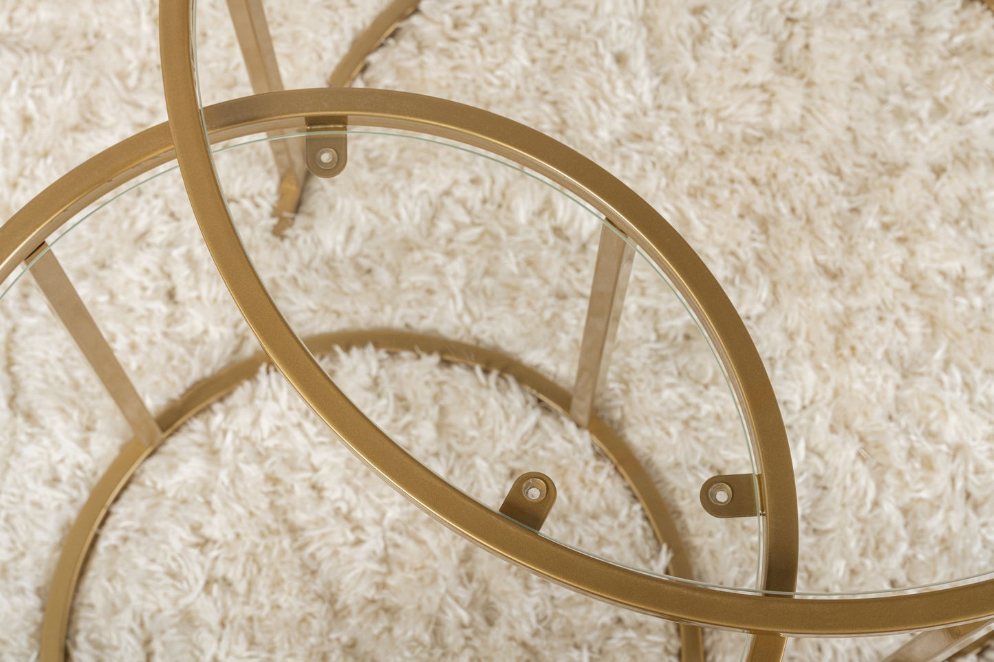 Aurum Soffbord set – 60/42 cm - Guldfärg/Transparent