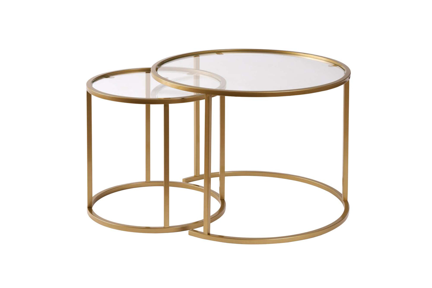 Aurum Soffbord set – 60/42 cm - Guldfärg/Transparent