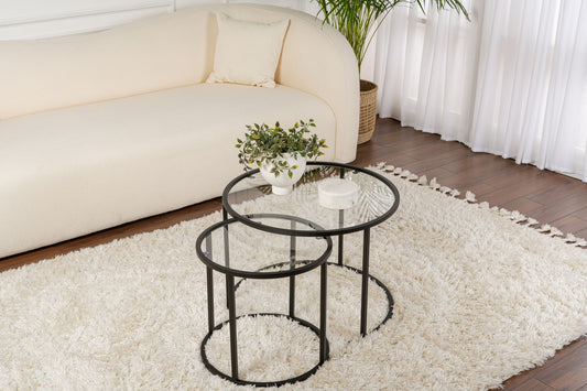 Aurum Soffbord set – 60/42 cm - Svart, Transparent