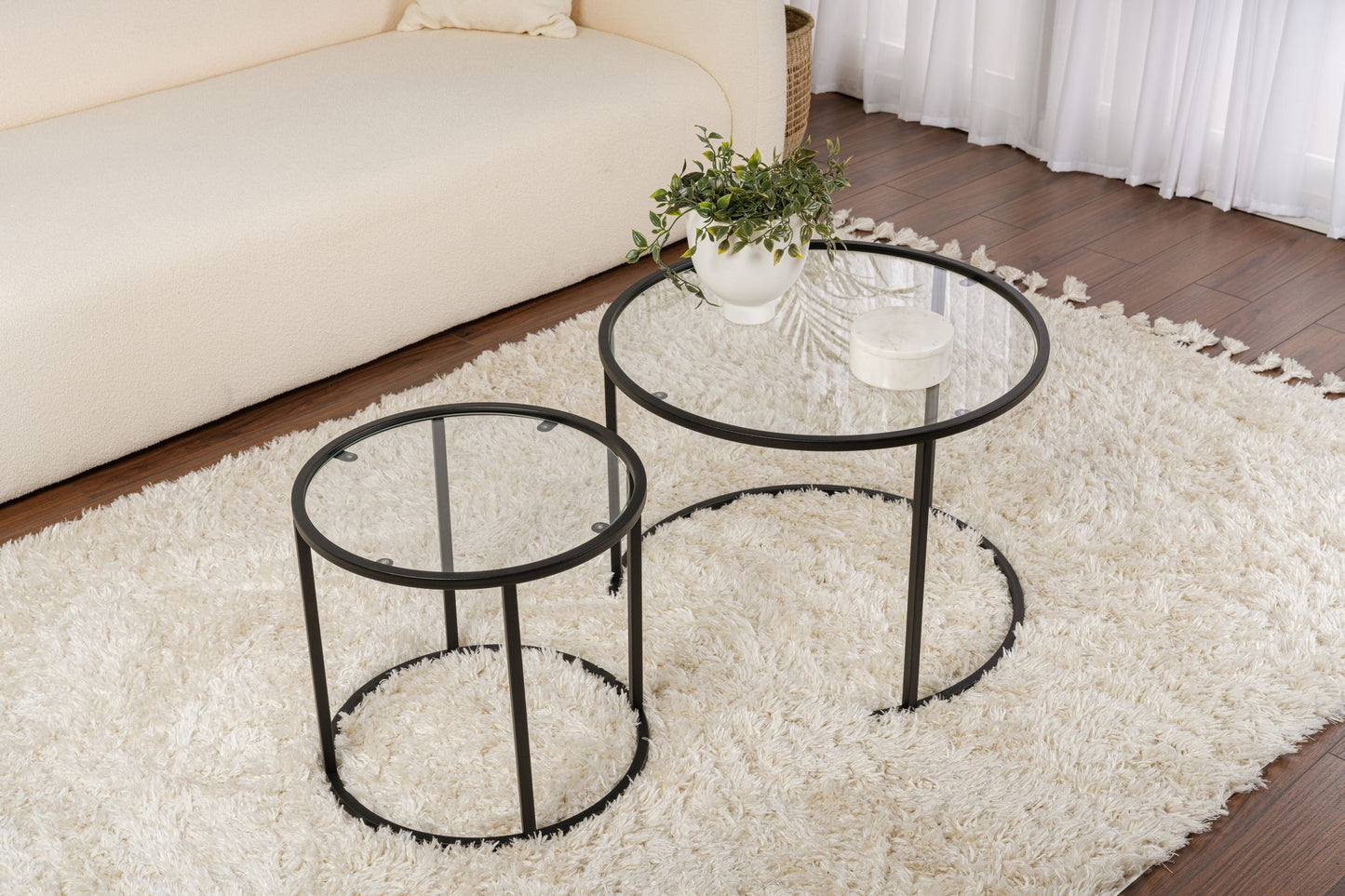Aurum Soffbord set – 60/42 cm - Svart, Transparent
