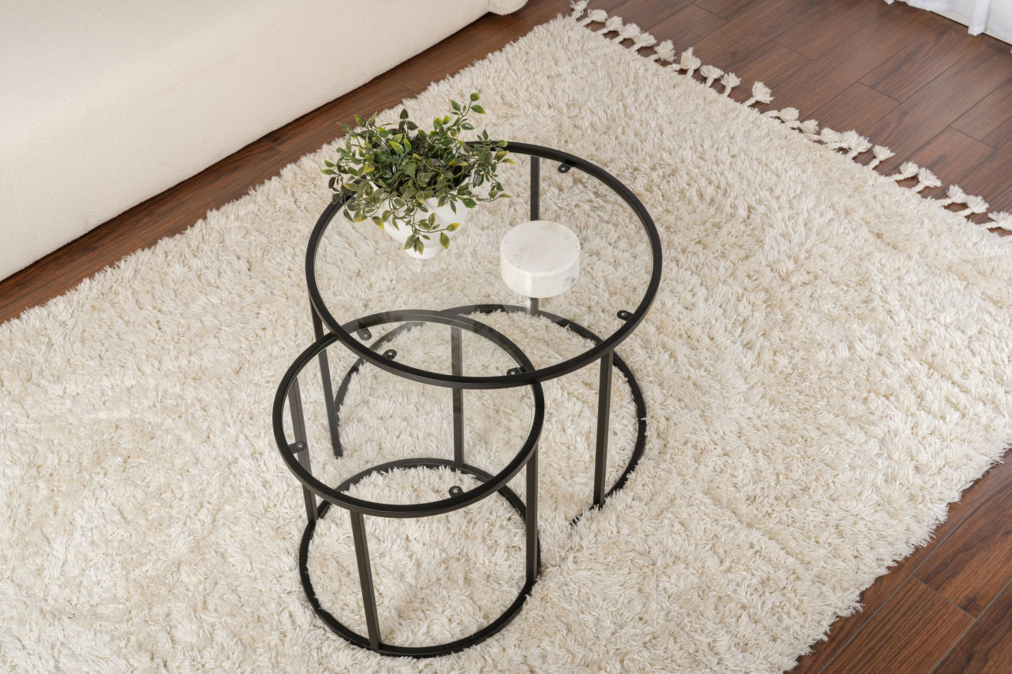 Aurum Soffbord set – 60/42 cm - Svart, Transparent