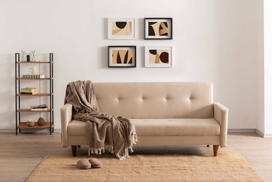 Hiko 3-sits bäddsoffa – Krämvit