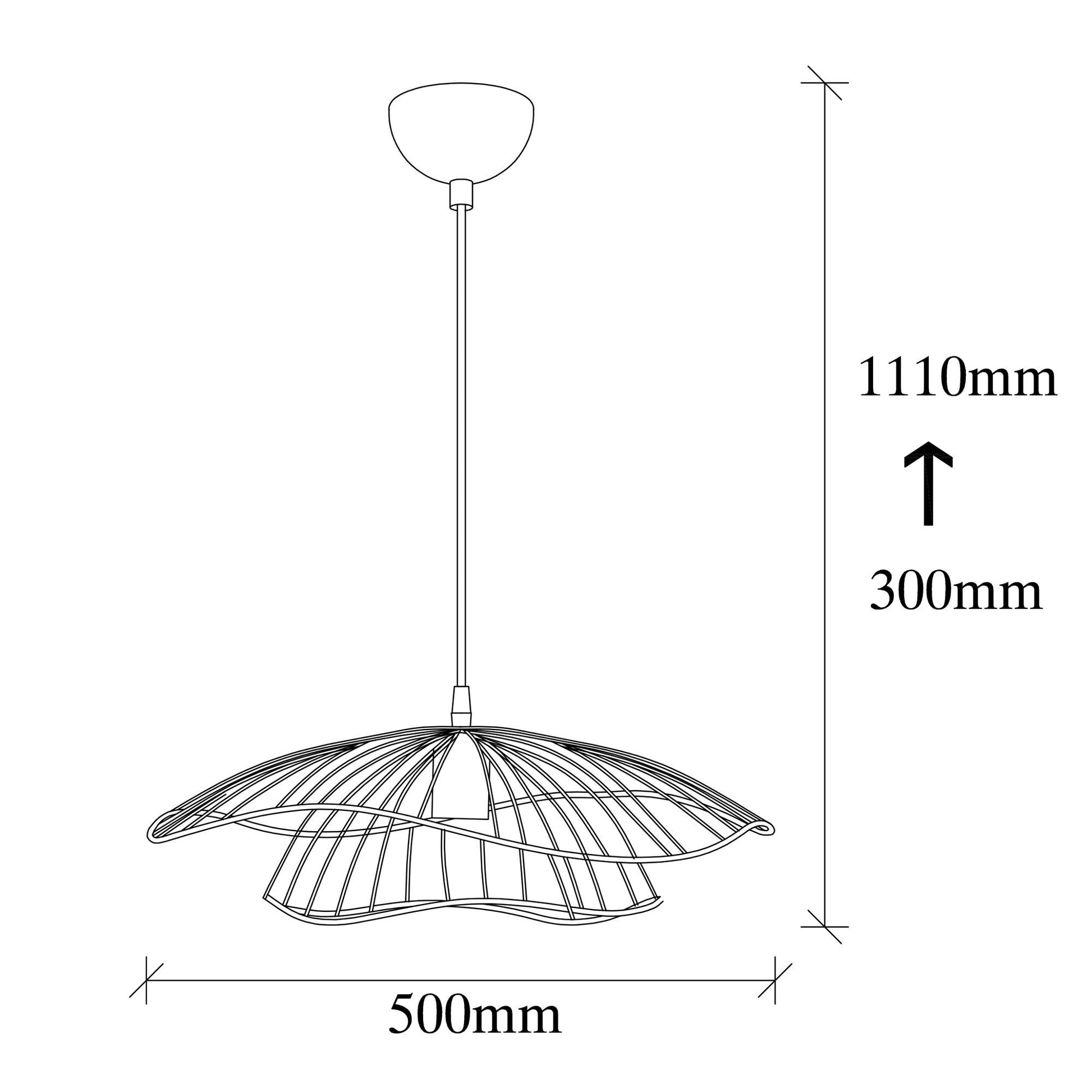Tel taklampa 50 cm 111 cm 892OPV1674