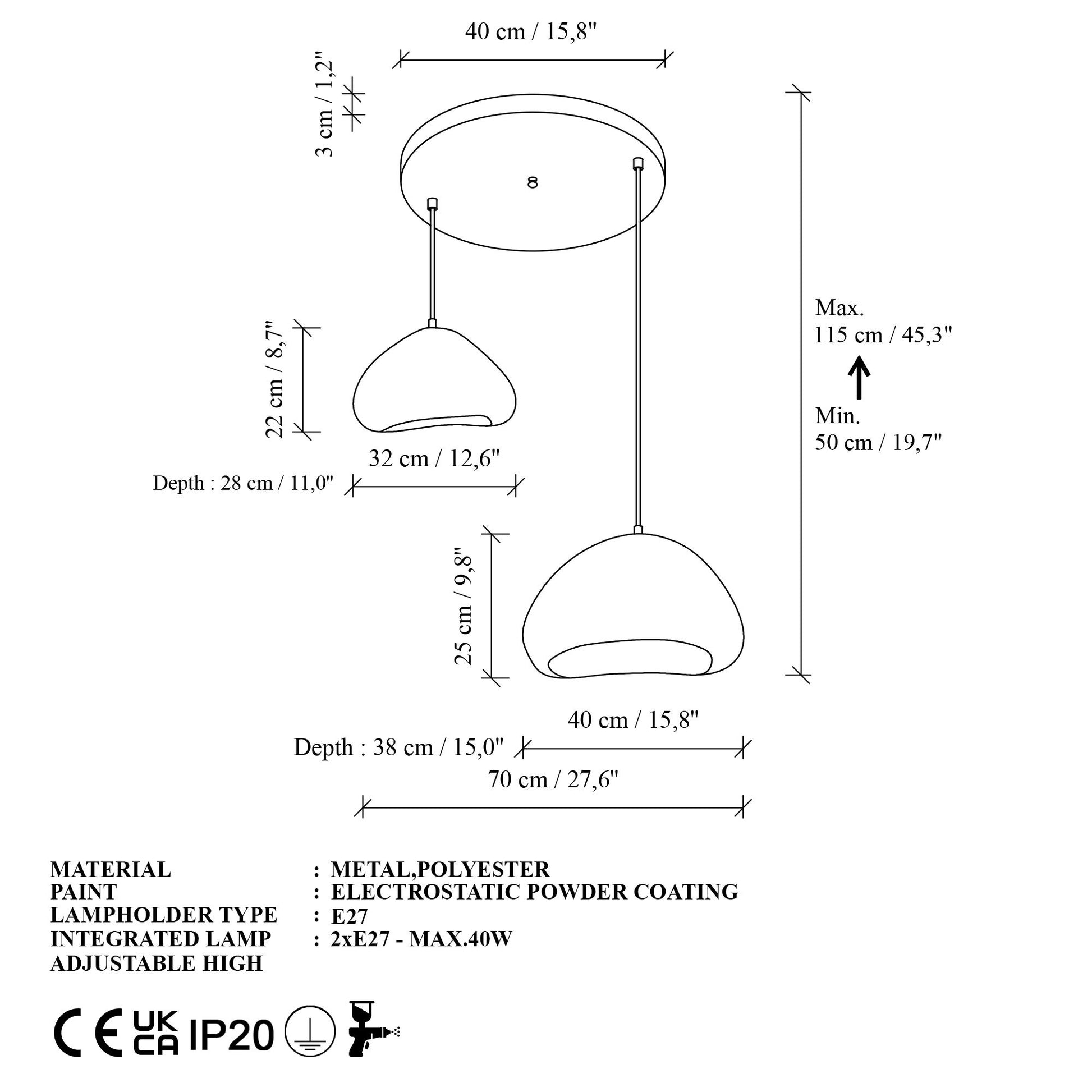 Lora-30-40-T-Nua taklampa