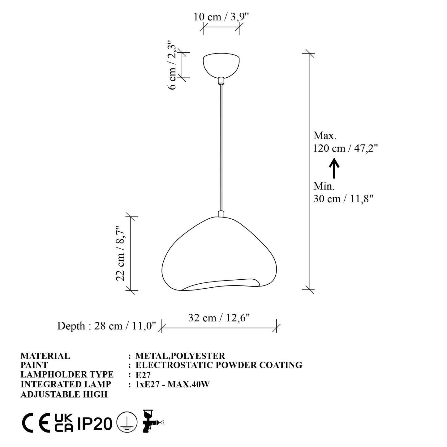 Lora-30-Nua taklampa