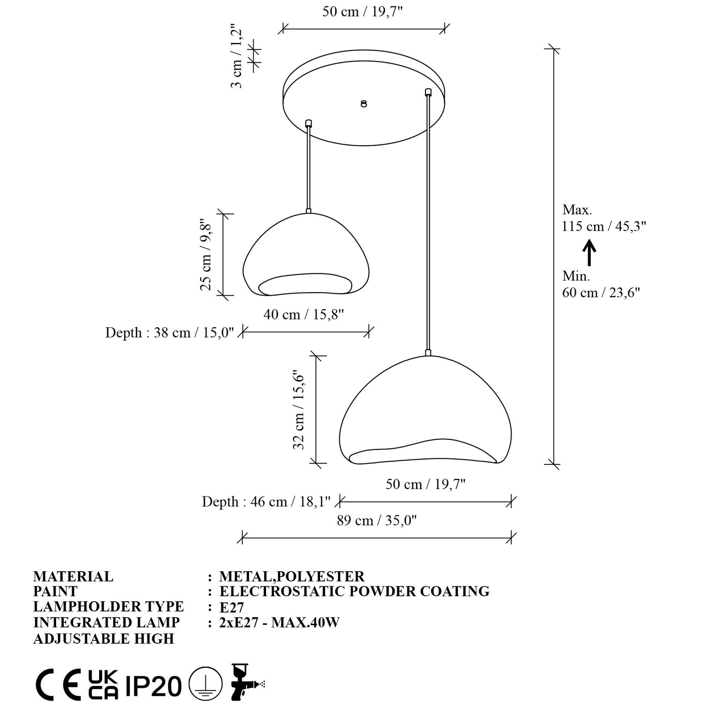 Lora-40-50-T-Nua taklampa