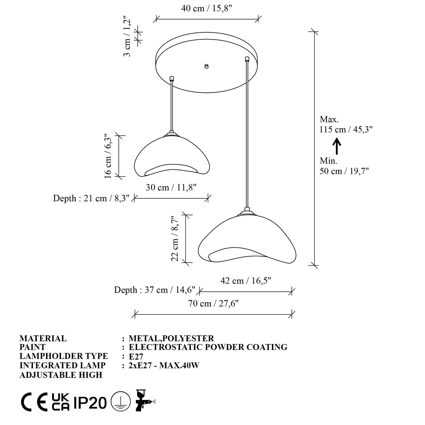 Luna-30-40-T-Nua taklampa