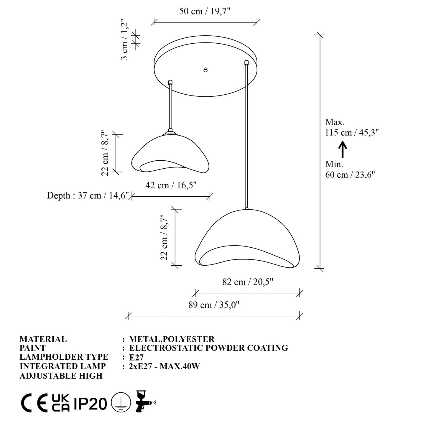Luna-40-50-T-Nua taklampa