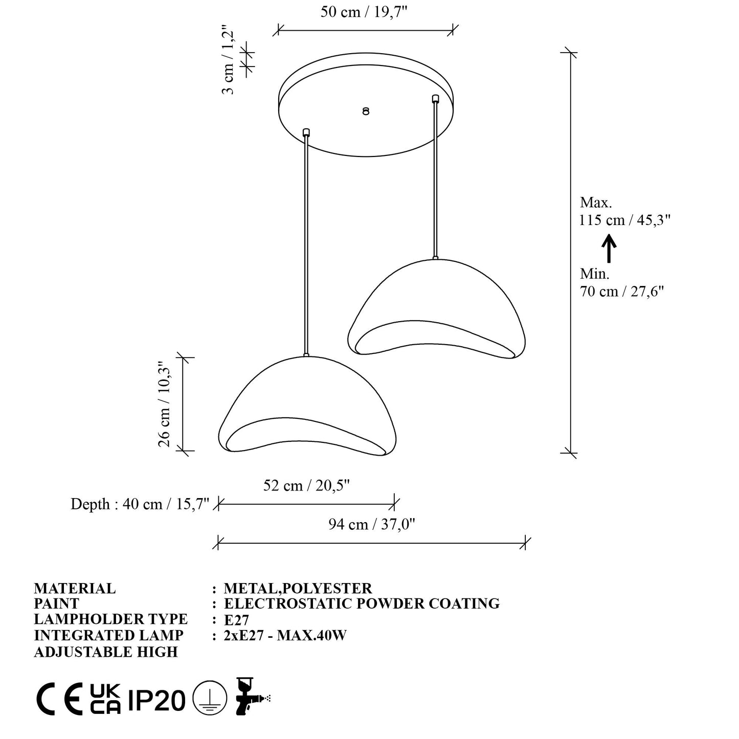 Luna-50-50-T-Nua taklampa