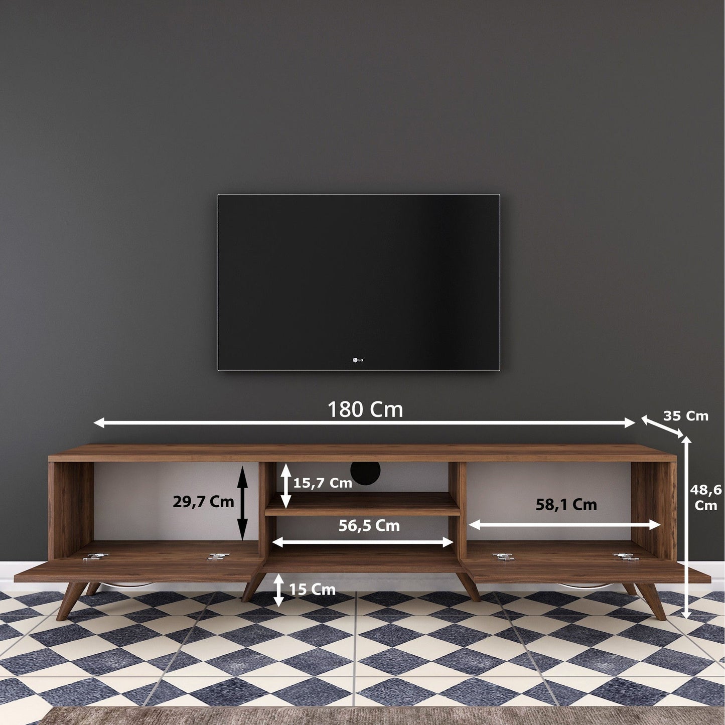A9 - Tv-Bänk I Valnöt