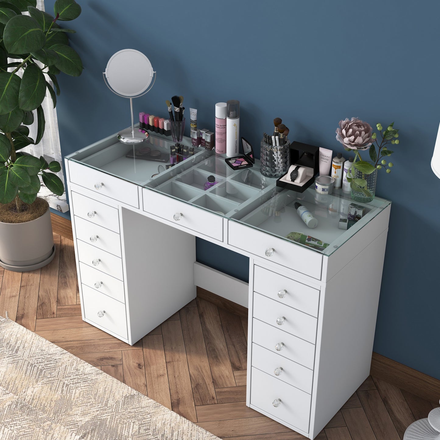 BJ105 - Vitt Sminkbord