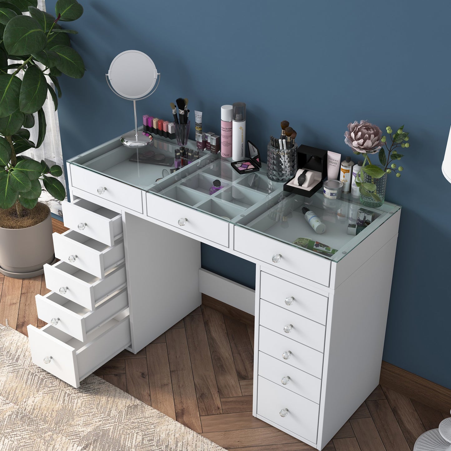 BJ105 - Vitt Sminkbord