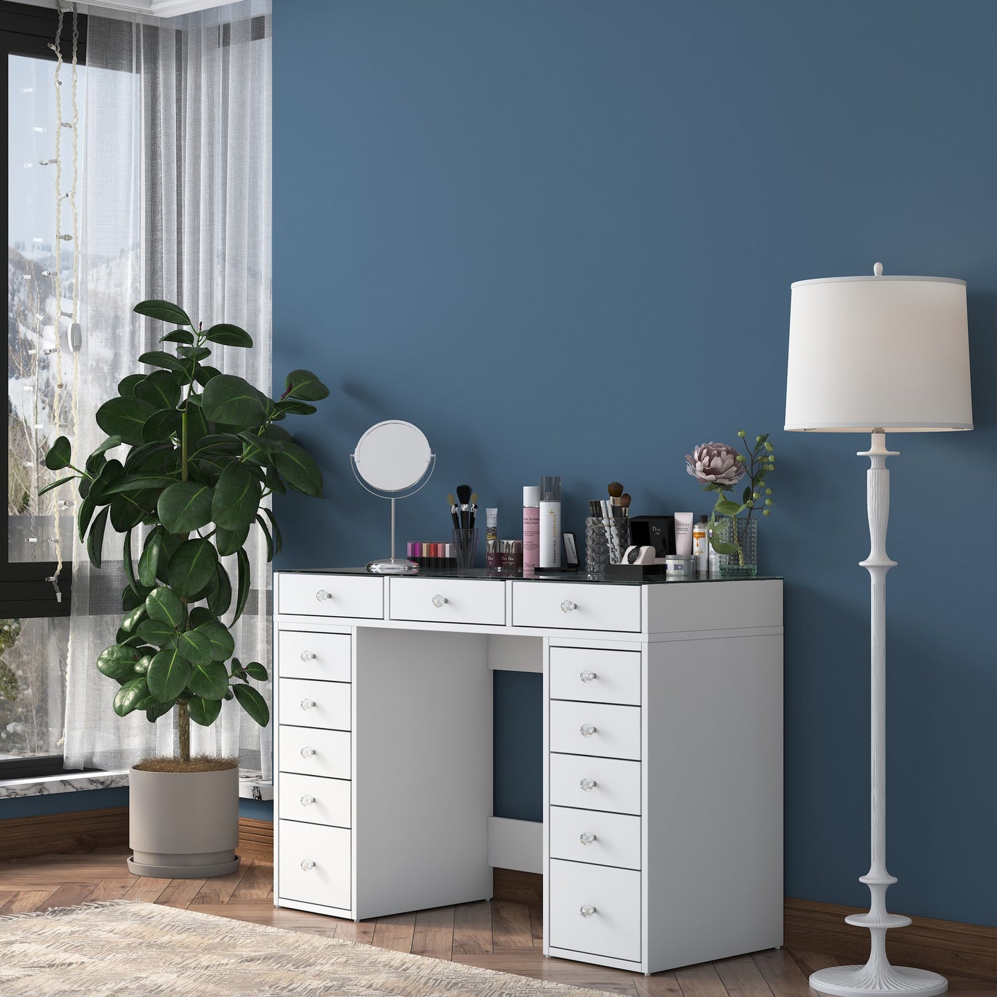 BJ105 - Vitt Sminkbord