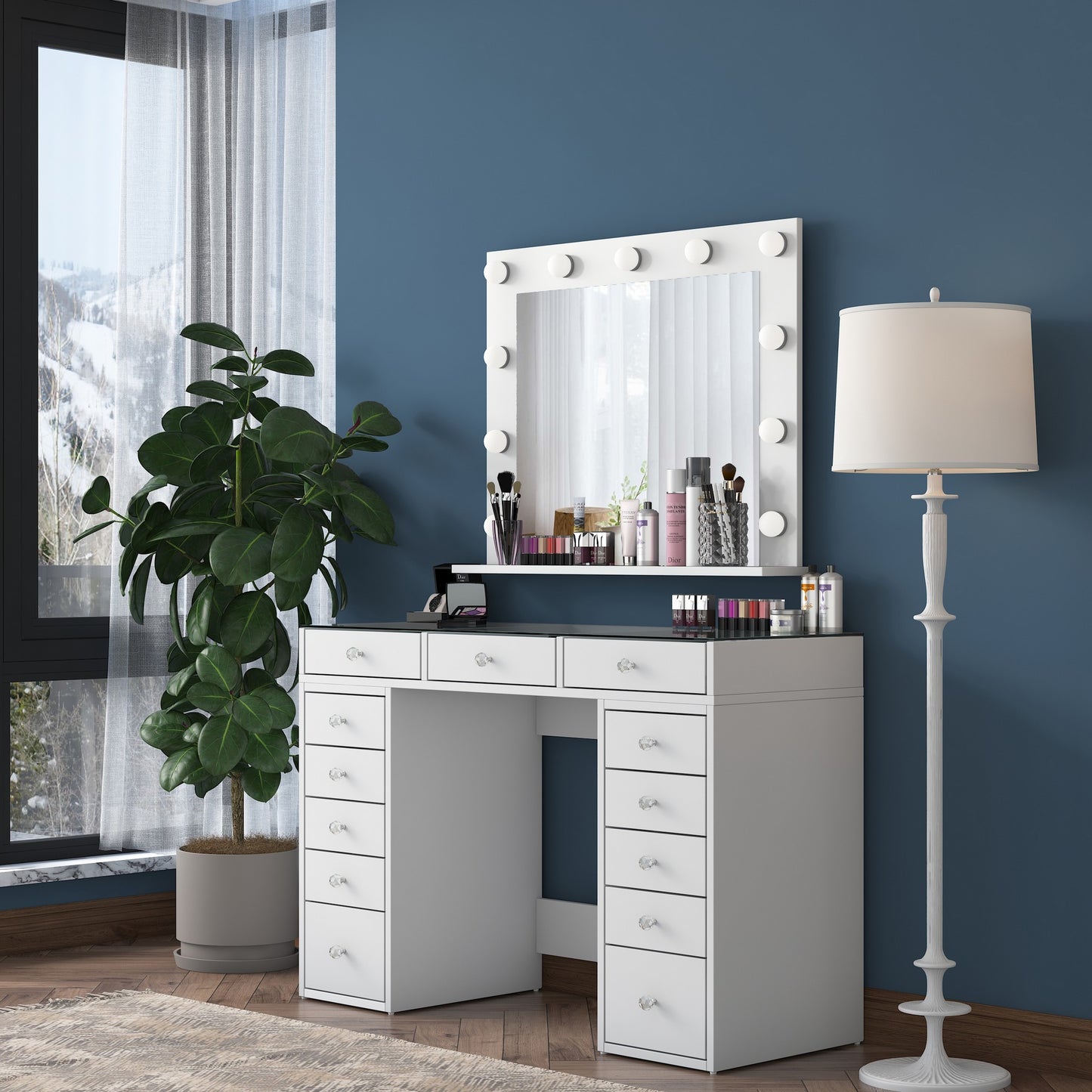 BJ118 - Vitt Sminkbord