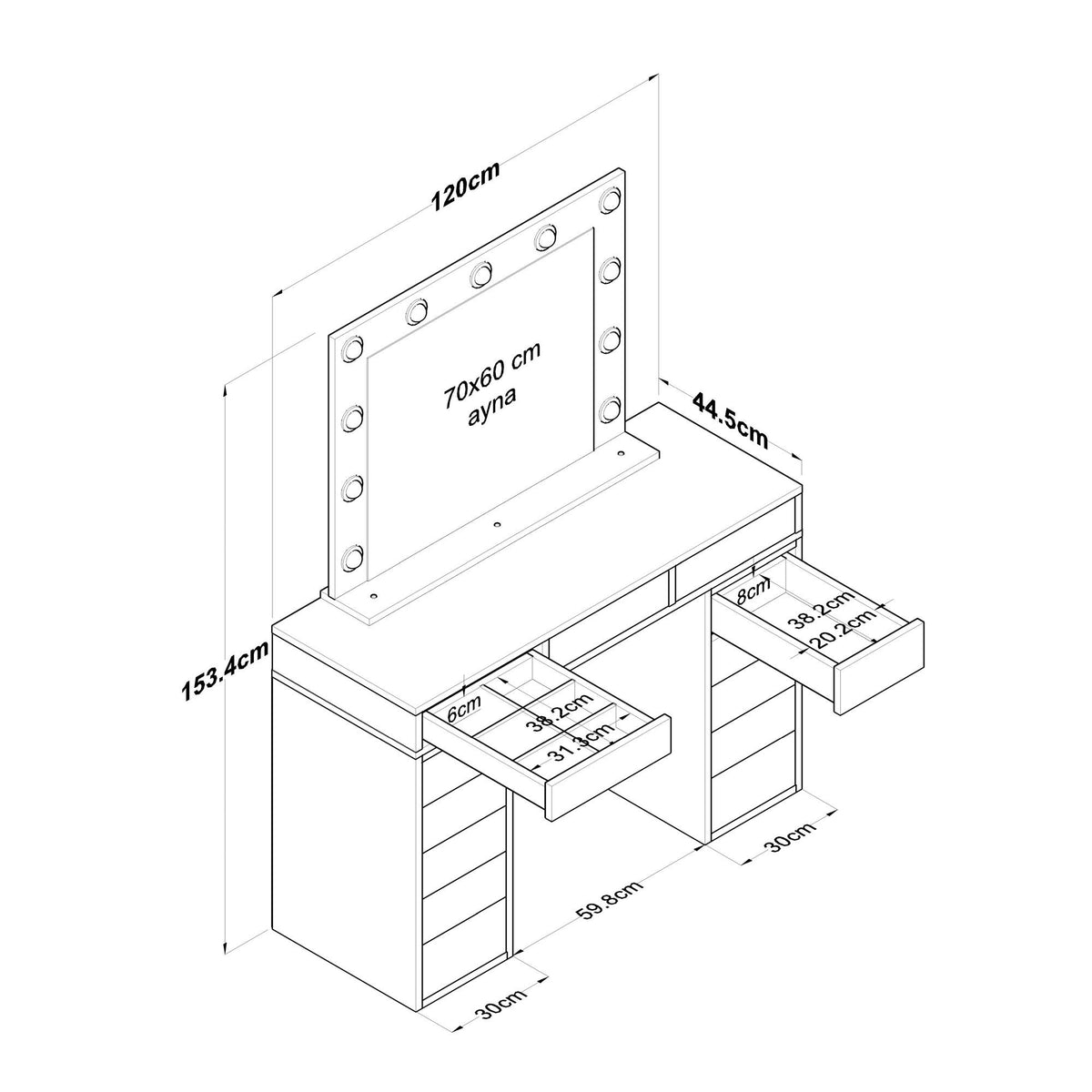 BJ119 Sminkbord