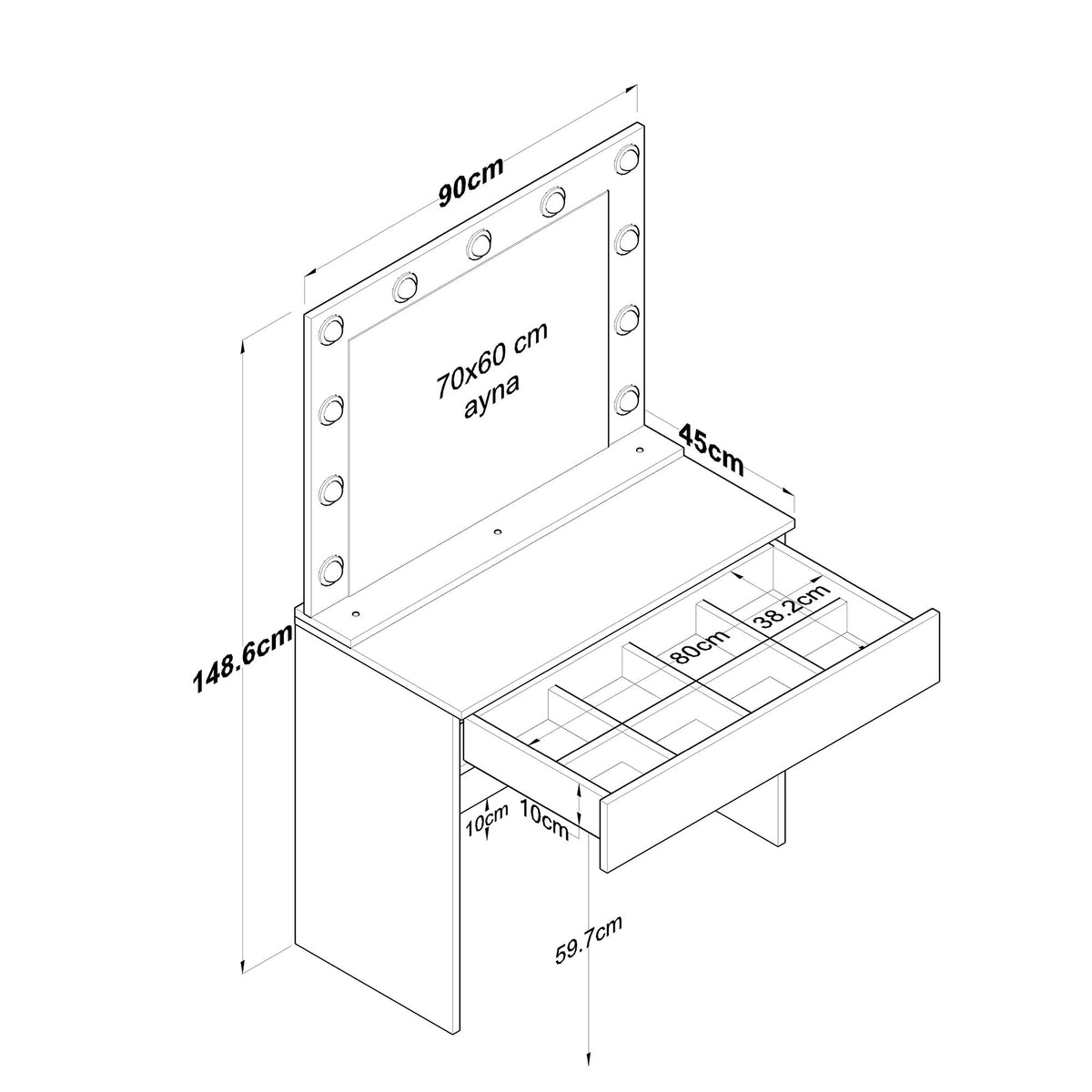 BJ120 Sminkbord