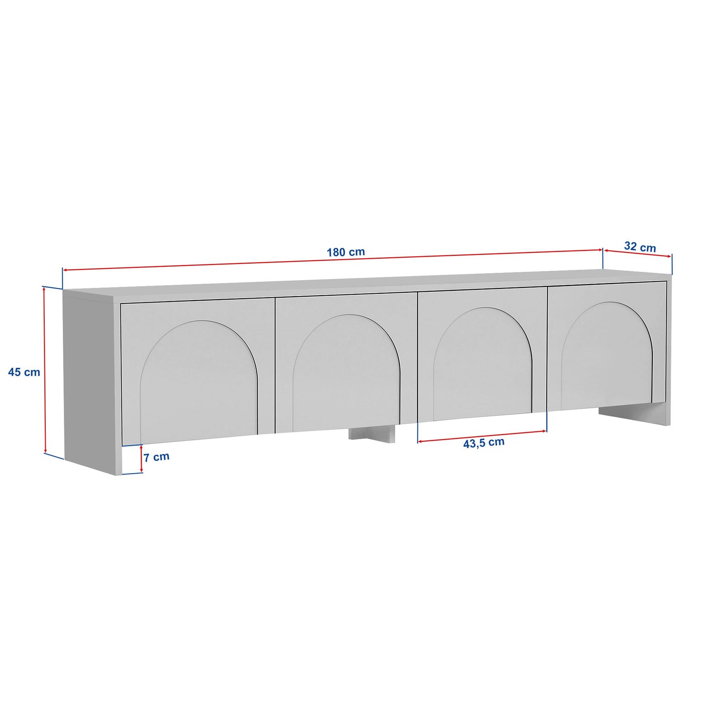 Aurelia - Atlas, Krämfärgad, Vit Tv-Bänk
