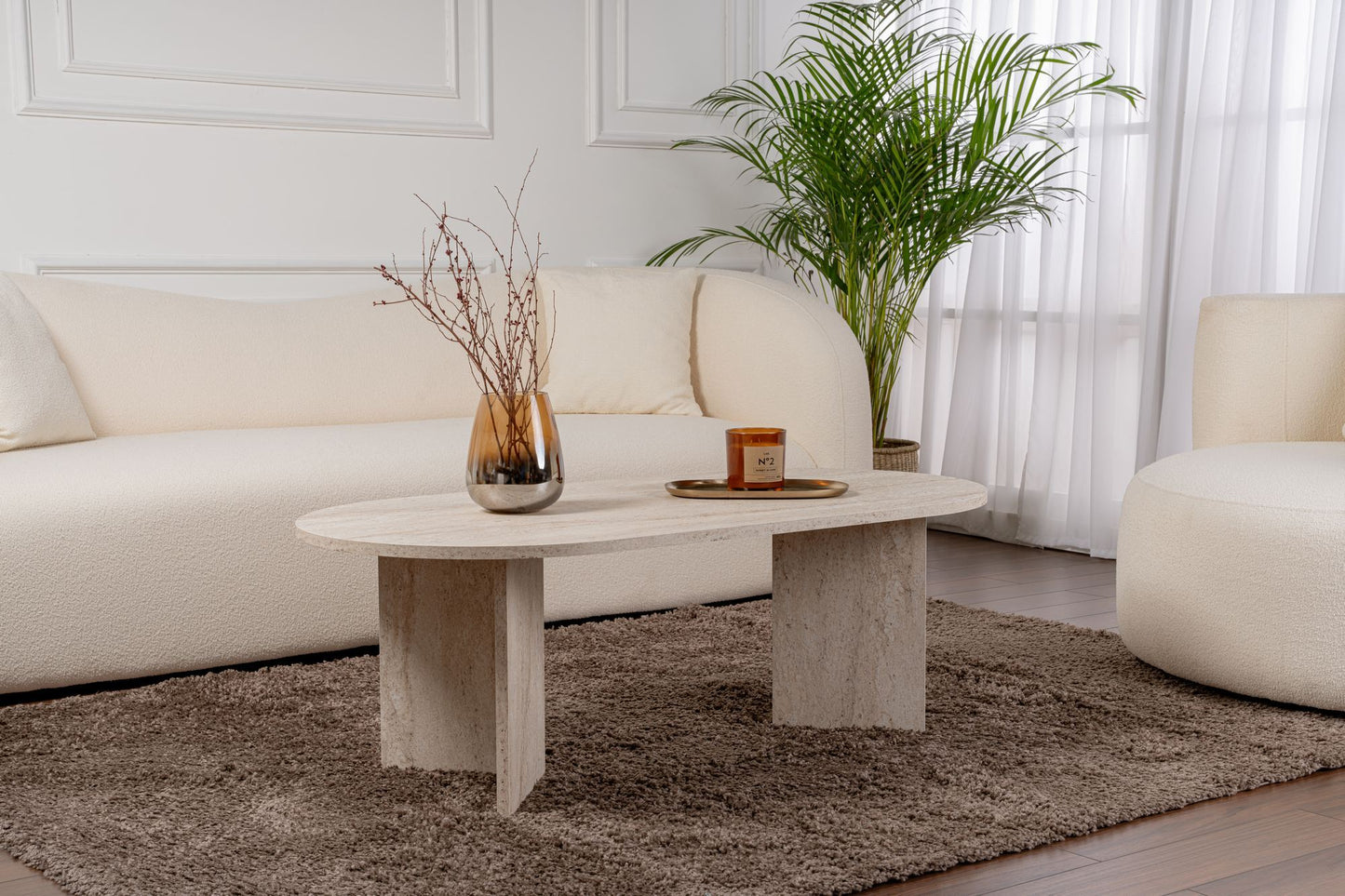 Sable Soffbord 119x60 cm - Travertine