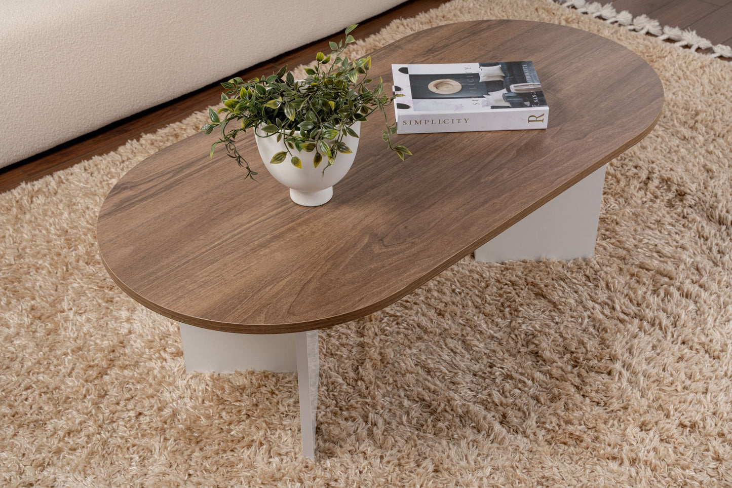 Sable Soffbord 119x60 cm - Venezia Walnut, White