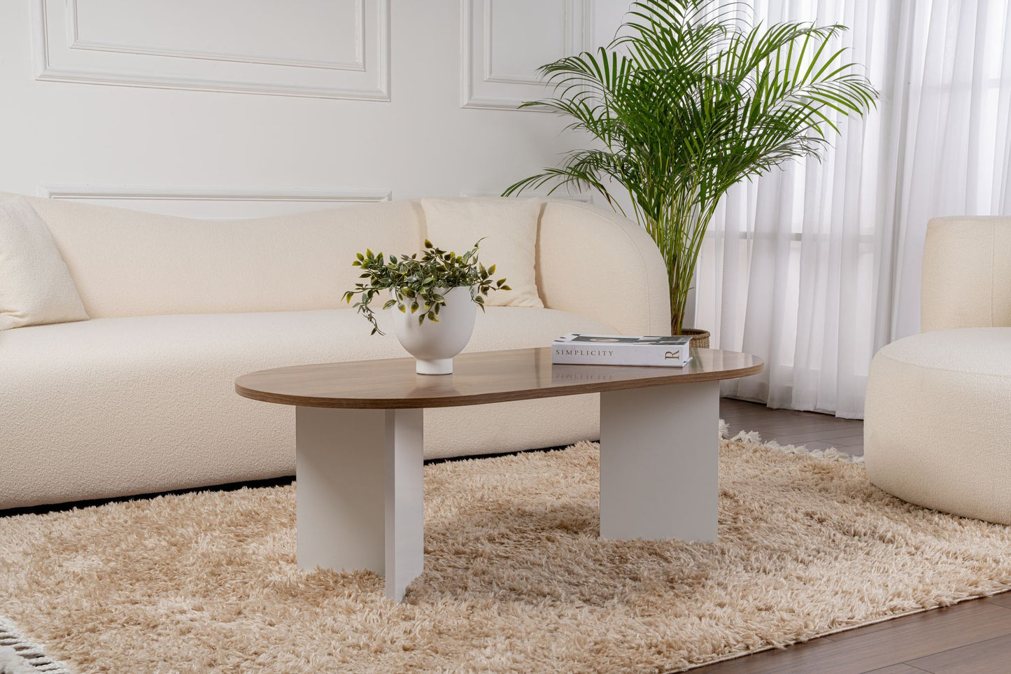 Sable Soffbord 119x60 cm - Venezia Walnut, White