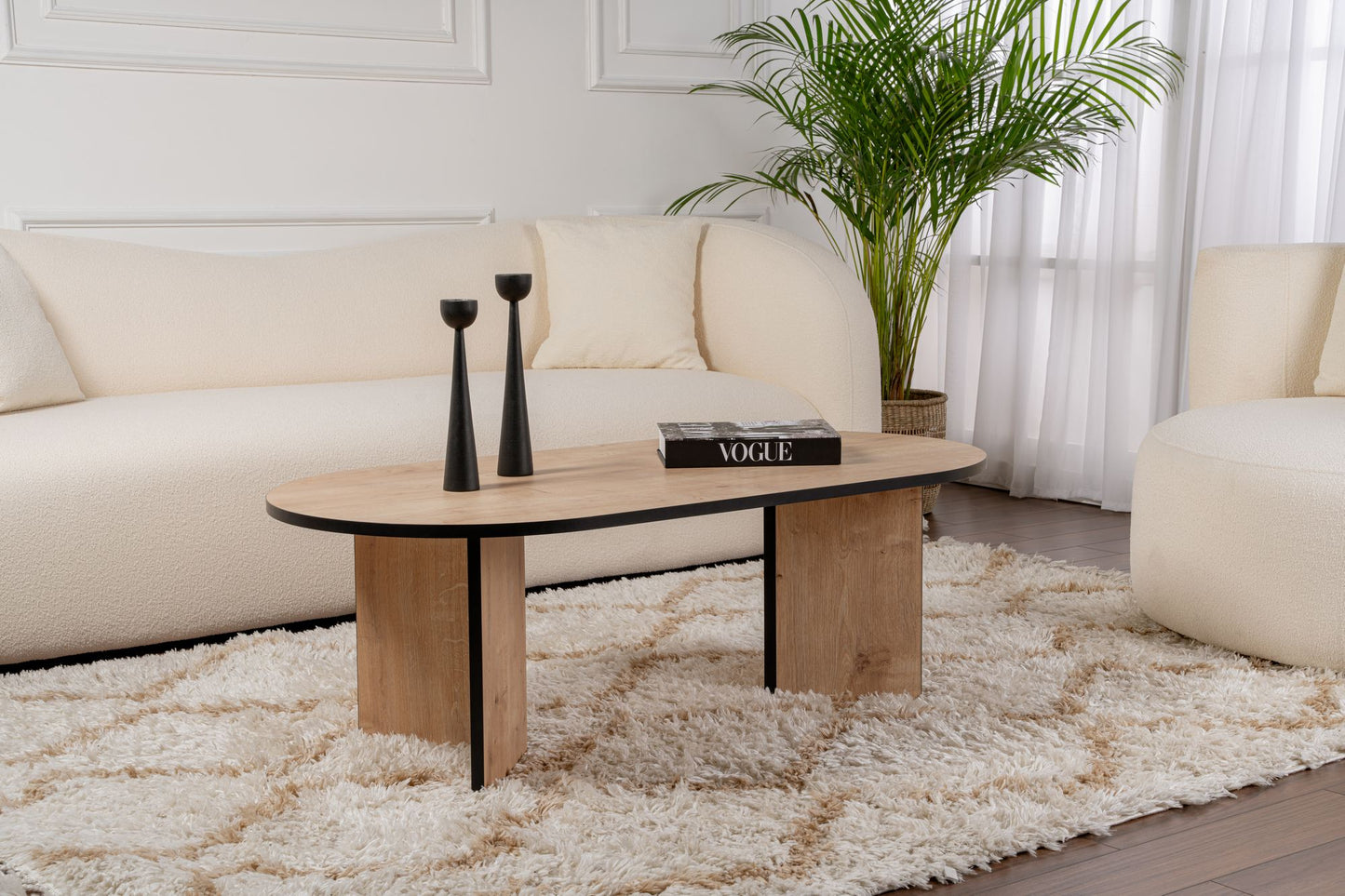 Sable Soffbord 119x60 cm - Sapphire Oak, Black